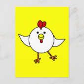 Cute Chicken Dance - White en Yellow Briefkaart (Voorkant)