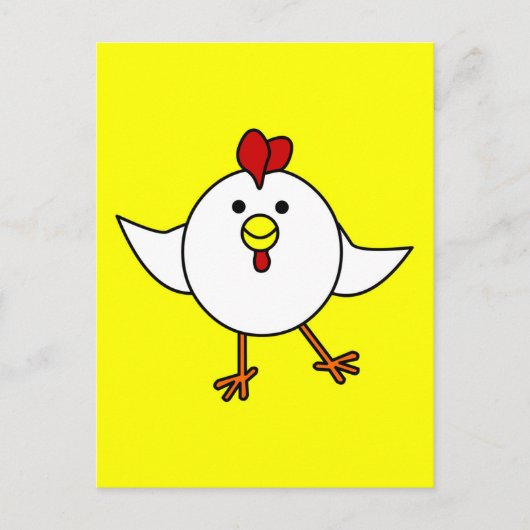 Cute Chicken Dance - White en Yellow Briefkaart (Voorkant)