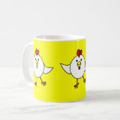 Cute Chicken Dance - White en Yellow Koffiemok (Voorkant links)