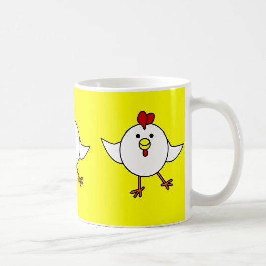 Cute Chicken Dance - White en Yellow Koffiemok (Rechts)
