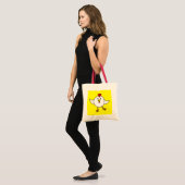 Cute Chicken Dance - White en Yellow Tote Bag (Voorkant (model))