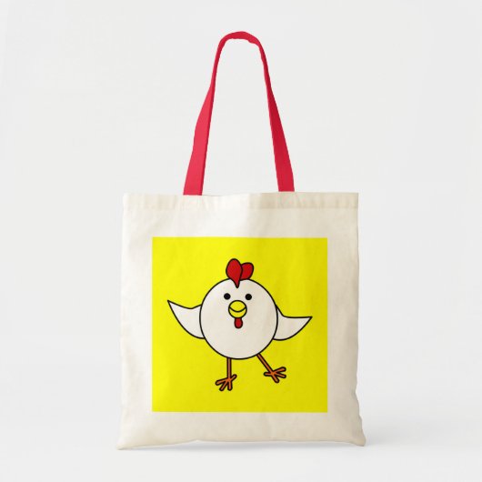 Cute Chicken Dance - White en Yellow Tote Bag (Voorkant)