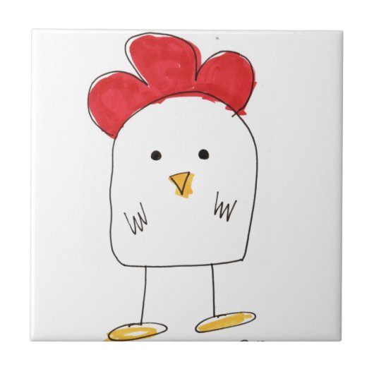 Cute Chicken Dolby Doodle Tegeltje (Voorkant)