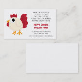 Cute Chicken Doodle Egg Boerderij Visitekaartje (Voorkant / Achterkant)