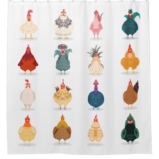 Cute Chicken Douchegordijn (Voorkant)