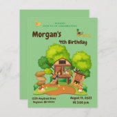 Cute Chicken & Ducks Uitnodiging (Voorkant / Achterkant)