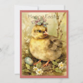 Cute Chicken Easter Eggs Forest Feestdagenkaart (Voorkant)