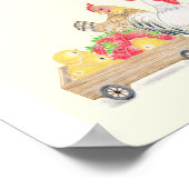 Cute Chicken Family Strawberries Nursery Art   Poster (Hoek)