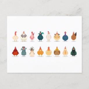 Cute Chicken Feestdagenkaart