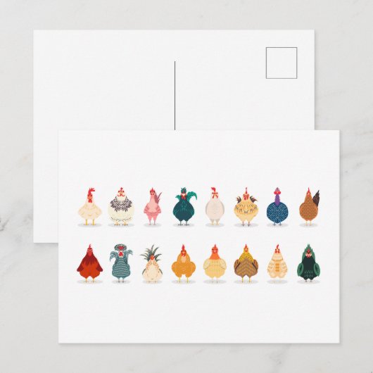 Cute Chicken Feestdagenkaart (Voorkant / Achterkant)