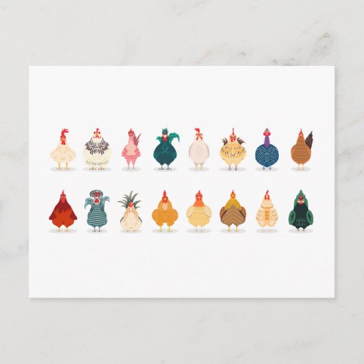 Cute Chicken Feestdagenkaart (Voorkant)