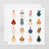 Cute Chicken Feestdagenkaart (Voorkant / Achterkant)