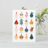 Cute Chicken Feestdagenkaart (Staand voorkant)