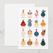 Cute Chicken Feestdagenkaart (Voorkant / Achterkant)