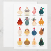 Cute Chicken Feestdagenkaart (Voorkant / Achterkant)