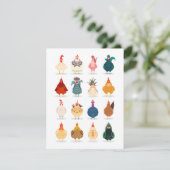 Cute Chicken Feestdagenkaart (Staand voorkant)