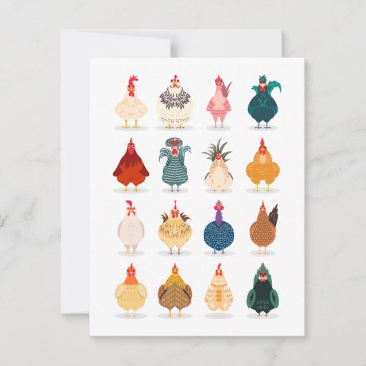 Cute Chicken Feestdagenkaart (Voorkant)
