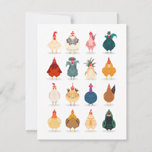 Cute Chicken Feestdagenkaart
