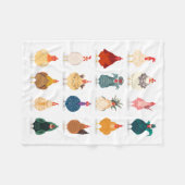 Cute Chicken Fleece Deken (Voorkant (Horizontaal))