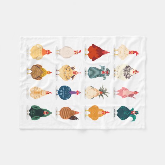 Cute Chicken Fleece Deken (Voorkant (Horizontaal))