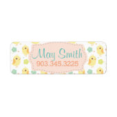 Cute Chicken & Flowers Pattern Etiket (Voorkant)