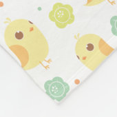 Cute Chicken & Flowers Pattern Fleece Deken (Hoek)