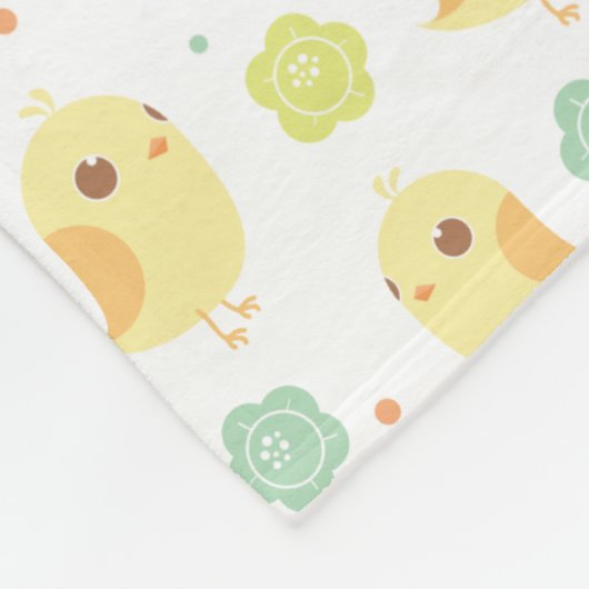 Cute Chicken & Flowers Pattern Fleece Deken (Hoek)