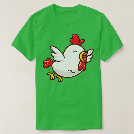 Cute Chicken Flying Cartoon T-shirt (Design voorkant)