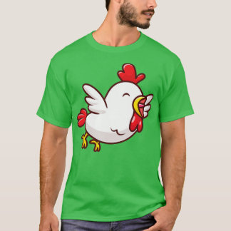 Cute Chicken Flying Cartoon T-shirt