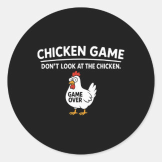 Cute Chicken Game Don't Look At The Chicken Funny  Ronde Sticker