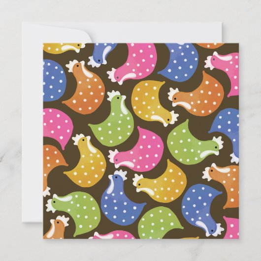 Cute Chicken Hens Night Bachelorette Party Invite Kaart (Voorkant)