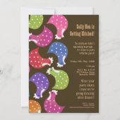 Cute Chicken Hens Night Bachelorette Party Invite Kaart (Achterkant)