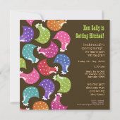 Cute Chicken Hens Night Bachelorette Party Invite Kaart (Achterkant)