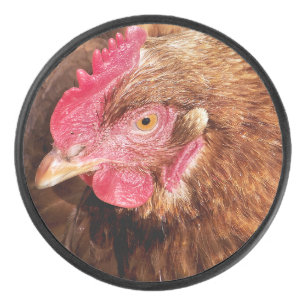 CUTE CHICKEN HOCKEY PUCK