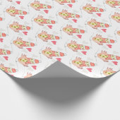 Cute Chicken in love Cadeaupapier (Hoek)