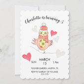 Cute Chicken in Love, Hearts Waterverf Feestdagenkaart (Voorkant)