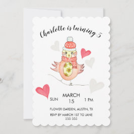 Cute Chicken in Love, Hearts Waterverf Feestdagenkaart