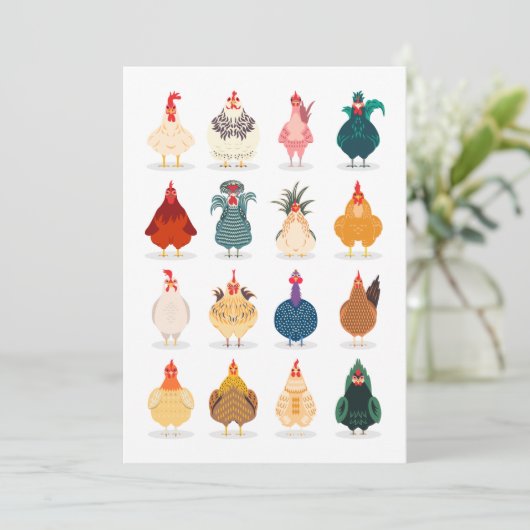 Cute Chicken Kaart (Staand voorkant)