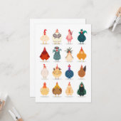 Cute Chicken Kaart (Voorkant / Achterkant in situ)