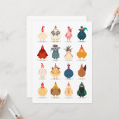 Cute Chicken Kaart (Voorkant / Achterkant in situ)