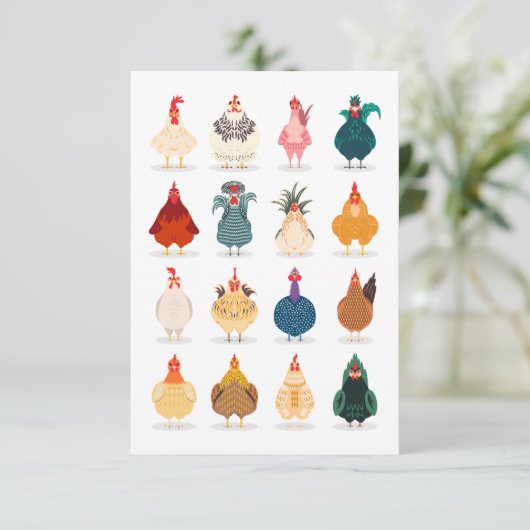 Cute Chicken Kaart (Staand voorkant)