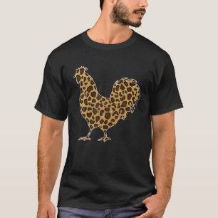 Cute Chicken Leopard Print Funny Boerderij Animal  T-shirt