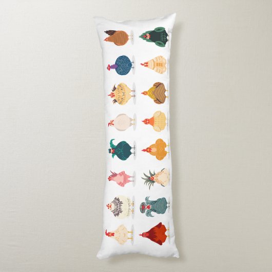 Cute Chicken Lichaamskussen (Achterkant (Verticaal))