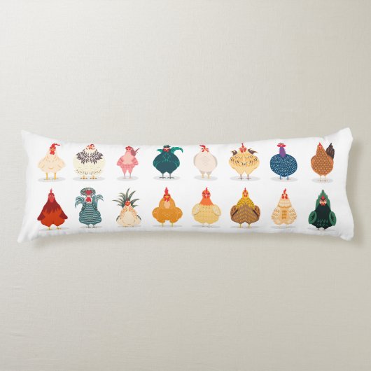 Cute Chicken Lichaamskussen (Voorkant)