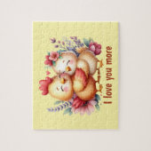 Cute chicken love you more customizable legpuzzel (Verticaal)
