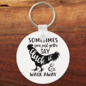 Cute Chicken Lover F Off Boerderij Farmer Rooster Sleutelhanger (Voorkant)