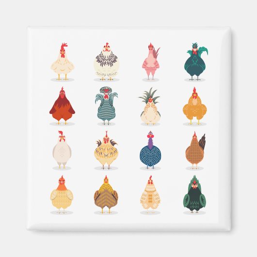 Cute Chicken Magneet (Voorkant)