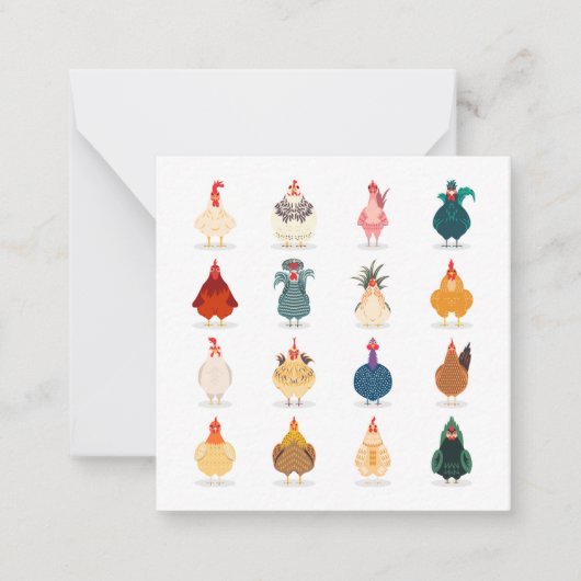 Cute Chicken Notitiekaartje (Voorkant)