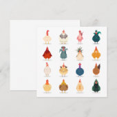 Cute Chicken Notitiekaartje (Voorkant / Achterkant)