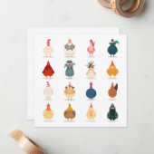 Cute Chicken Notitiekaartje (Voorkant / Achterkant in situ)